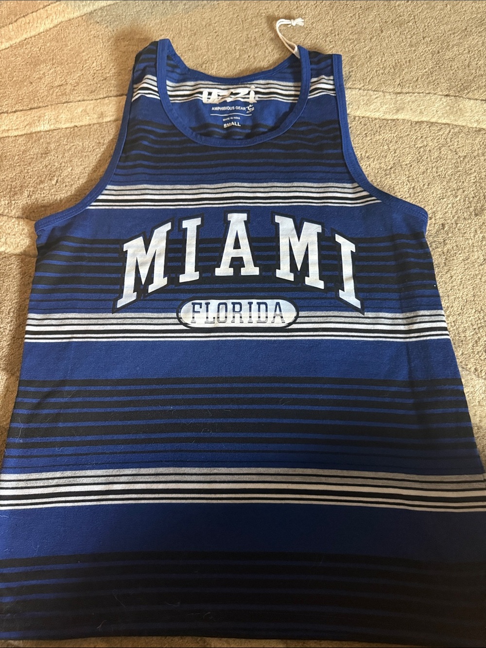 Miami Florida Blue Striped Tank Top